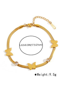 Stainless Steel Heart Butterfly Chain Bracelet