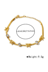 Stainless Steel Heart Butterfly Chain Bracelet