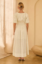 Load image into Gallery viewer, Short Puff Sleeve Polka Dot Poplin Midi Dress 97499