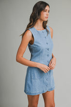 Load image into Gallery viewer, Denim Sleeveless Front Button Dress