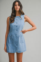 Load image into Gallery viewer, Denim Sleeveless Front Button Dress