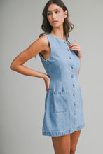 Load image into Gallery viewer, Denim Sleeveless Front Button Dress