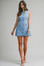 Load image into Gallery viewer, Denim Sleeveless Front Button Dress