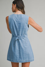 Load image into Gallery viewer, Denim Sleeveless Front Button Dress