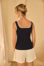 Load image into Gallery viewer, Heart Neck Sweater Tank With Contrast