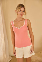 Load image into Gallery viewer, Heart Neck Sweater Tank With Contrast
