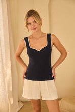 Load image into Gallery viewer, Heart Neck Sweater Tank With Contrast