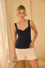 Load image into Gallery viewer, Heart Neck Sweater Tank With Contrast