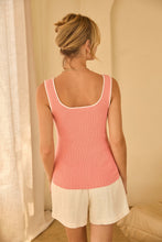 Load image into Gallery viewer, Heart Neck Sweater Tank With Contrast