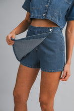 Load image into Gallery viewer, Denim Short Sleeve Collar Shirt And Skort Set